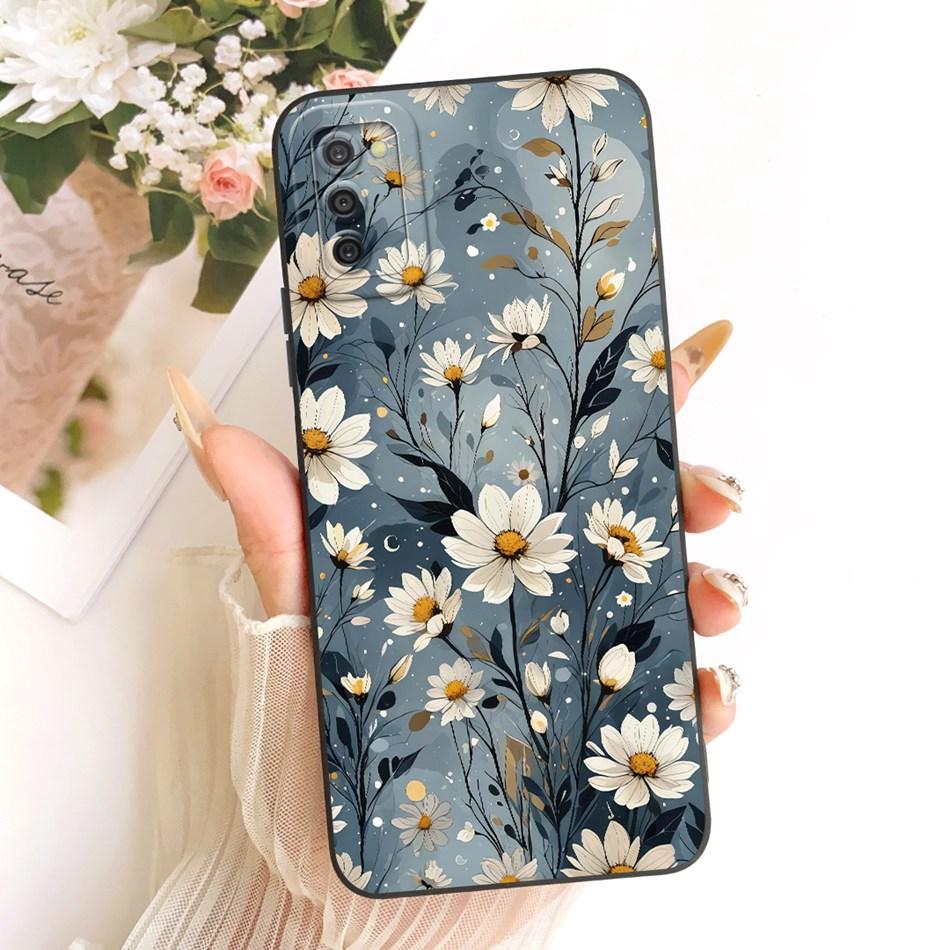 For Samsung Galaxy A03s Cute Cat Flower Cartoon Phone Case For Samsung A03S SM-A037G Shockproof Soft Silicone Covers Bumpers