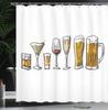 Bier und Wein Duschvorhang Cocktail Getränke Design Bar Thema Dekor Badezimmer für Erwachsene Leinen 150X180