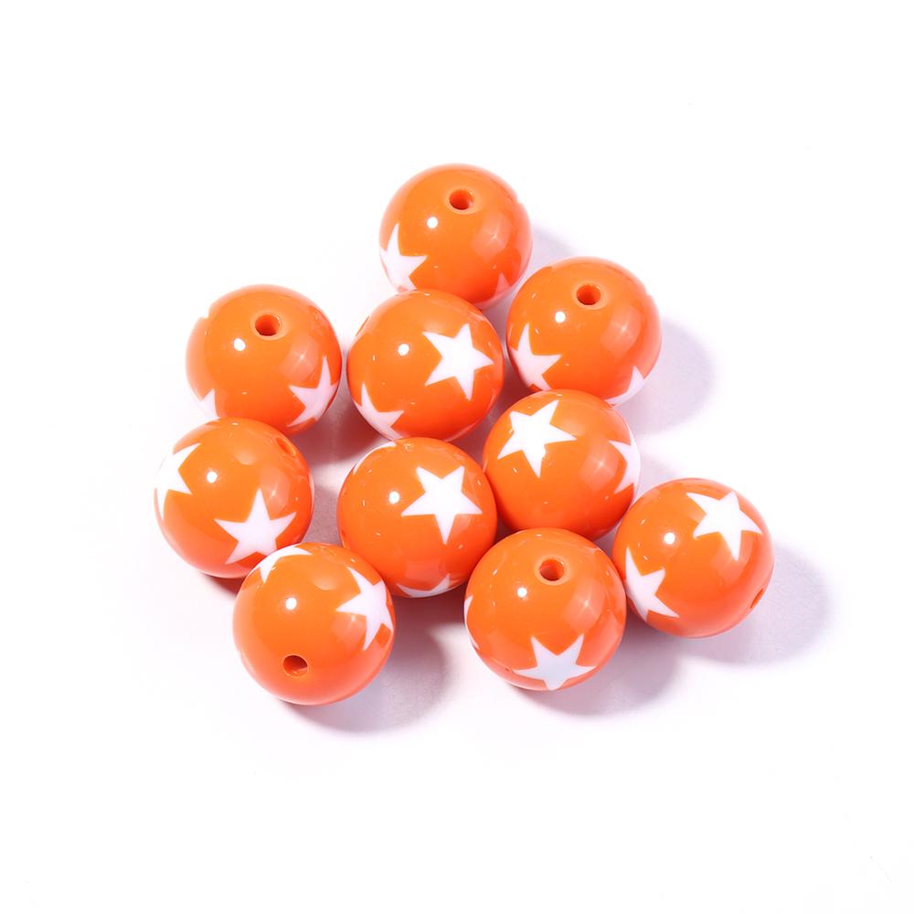 10-20pcs/lot 12 16 20mm Acrylic Beads Double Color Star Round Beads Loose Spacer Beads For Jewelry Making DIY Bracelet Necklace