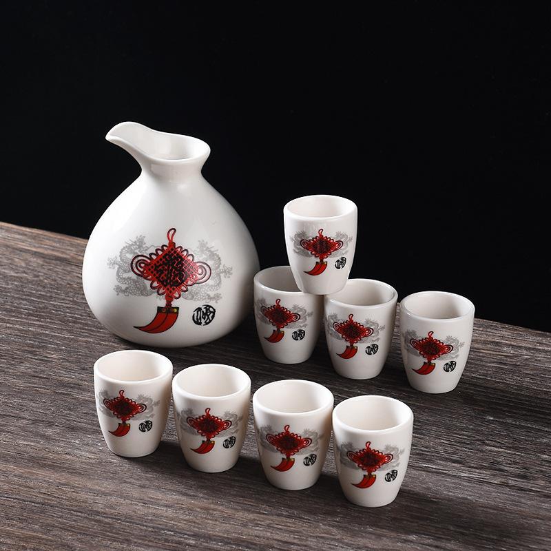 Ceramic Wine Dispenser Set, Wine Glass Wine Jug, Small Wine Cup, Bullet Glass Wine Cup, Custom Cup.