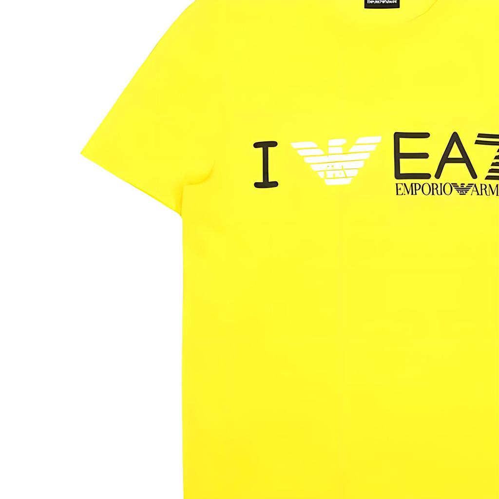 Emporio Armani EA7 Logo Letter Number Print Crew Neck Pullover Short Sleeve T-Shirt Women tops Yellow 273006-4P241-02160