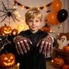 Haunted House Costume Decorations 1 Pair Halloween Gloves for Adults Kids, Horror Zombie Hands Detailed Decayed Skin Texture Props Gloves, Latex Scary