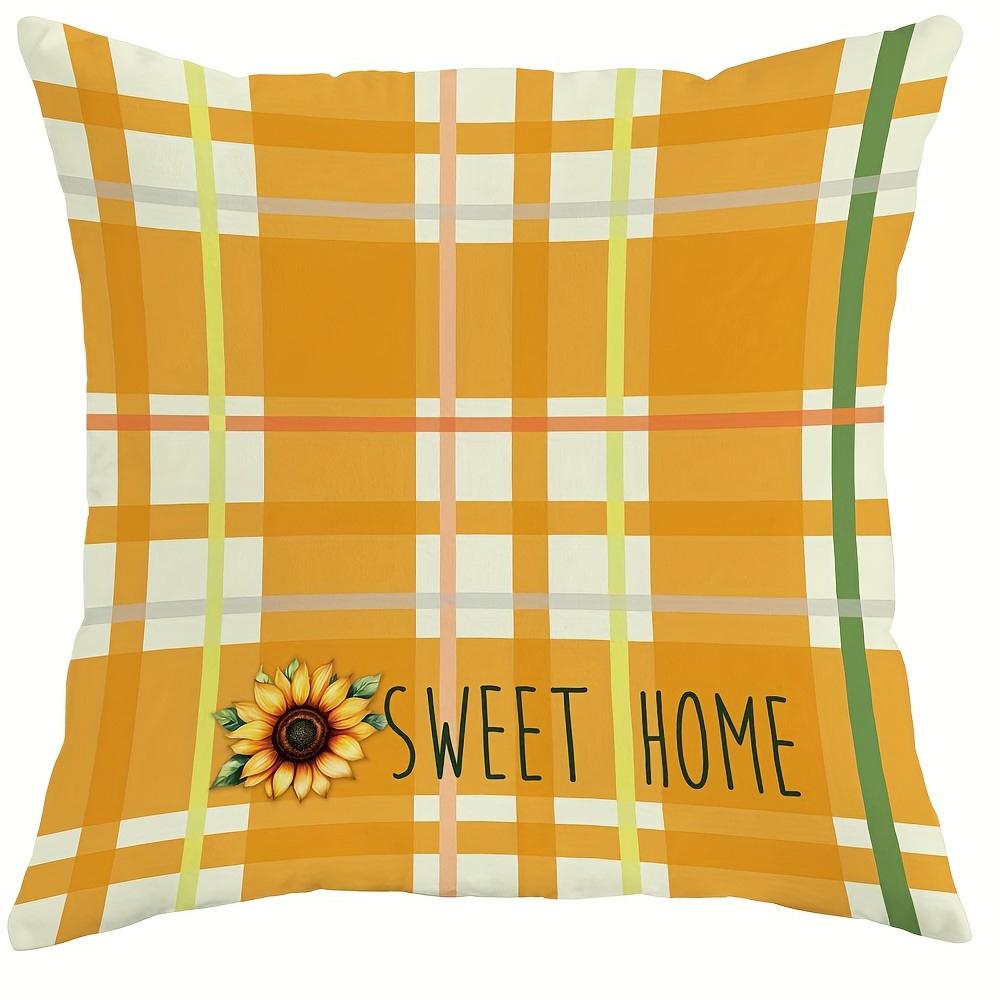 

Sunflower - Infused Pillow Cover: Bright Blooms, Cheerful Patterns and Homey Wishes, Sofa Cushion Cover, Bedroom Room Decor 16x16in 40x40cm