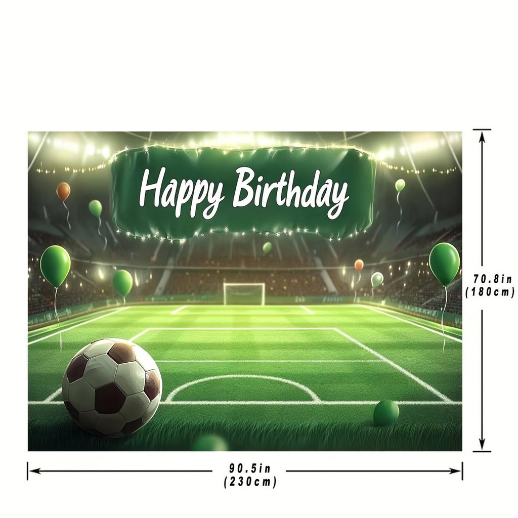 2D Flat Design 1-piece Inflatable Football Field Birthday Banner Suitable for Various Events and Any Occasion