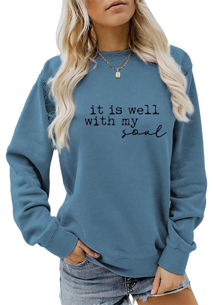 It Is Well With My Soul Round Neck Women's Long Sleeve Sweatshirt
