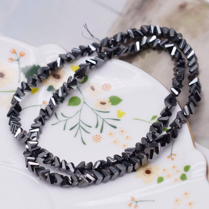 4mm 130pcs High Quality Triangle Crystal Glass Beads Shiny Color Loose Beads For Jewelry Making DIY Earring Necklace