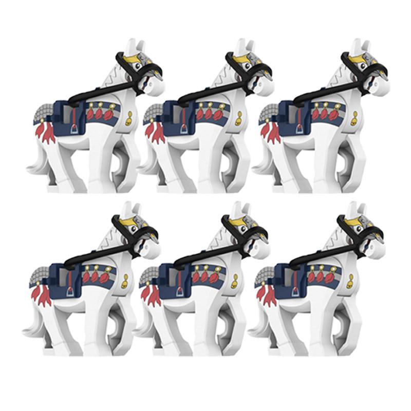 Medieval Military Building Blocks Cavalry Army Horse Animal Elephant Camel Wolf Crocodile Brick Toy Accessories S003