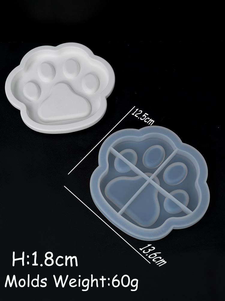 

Cute Cat Claw Tray Silicone Mold DIY Handmade Ashtray Coaster Molds Plaster Resin Storage Plate Craft Making Supplies Home Decor