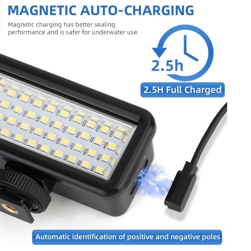 40M IPX8 Underwater LED High Power Flash Light For SLR Cameras Fill Lamp Diving Video Lights Mount