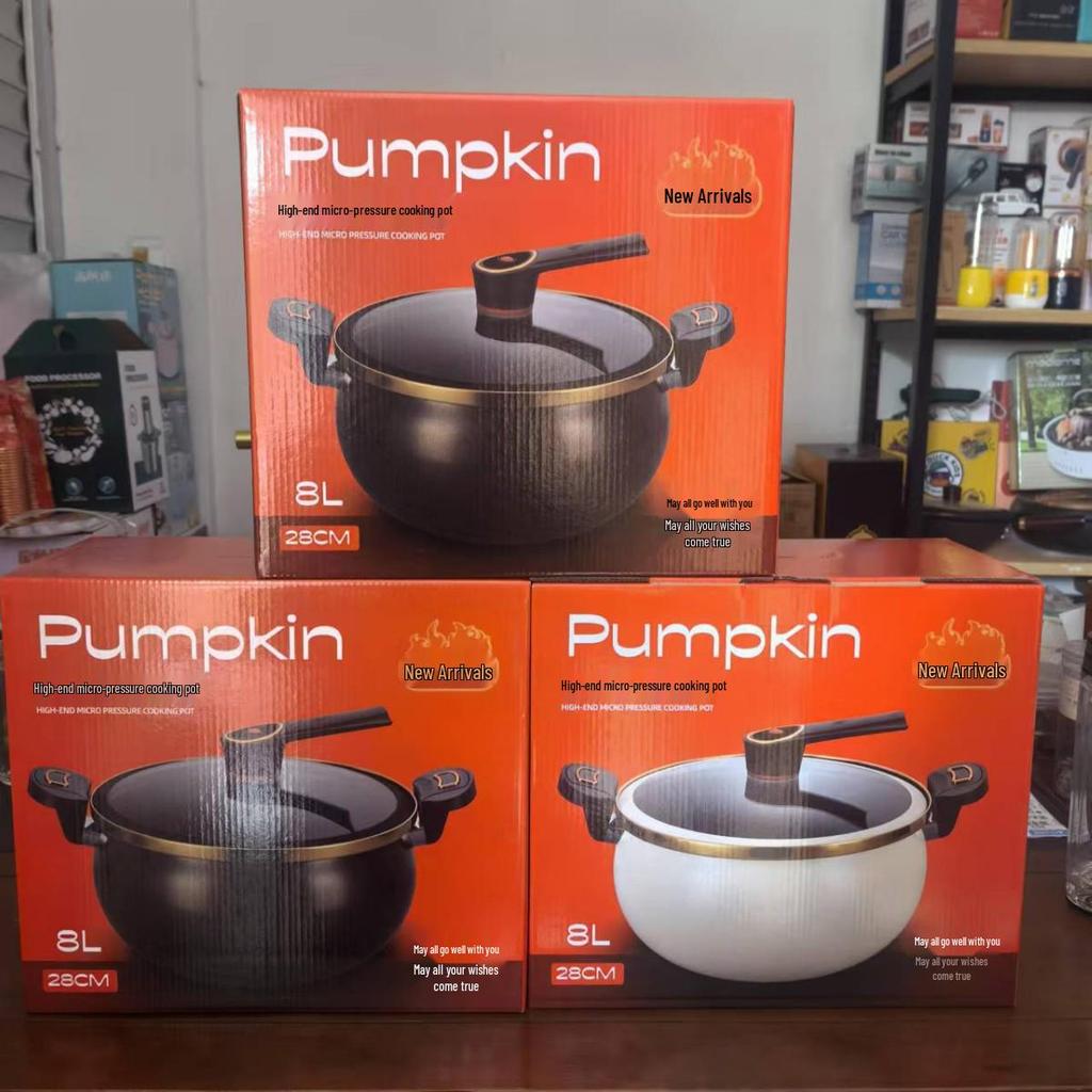Enamel Non-Stick Multifunctional Household Pressure Cooker - Large Capacity Pumpkin Pot Gift Cookware