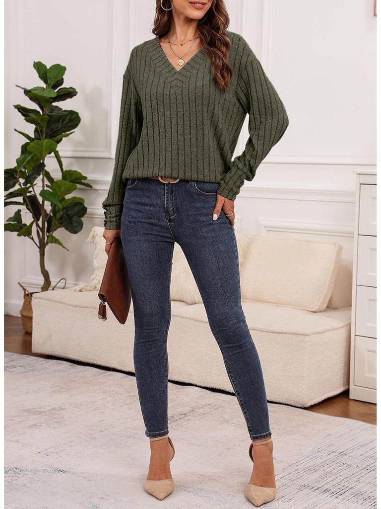 European-American Women's V-Neck Long Sleeve Button Shirt - New Fall/Winter 2025 Collection