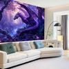 Purple Dragon Tapestry Medieval Fantasy Animal Cool Tapestry Wall Hanging For Bedroom Aesthetic, Psychedelic Magic Forest Tree
