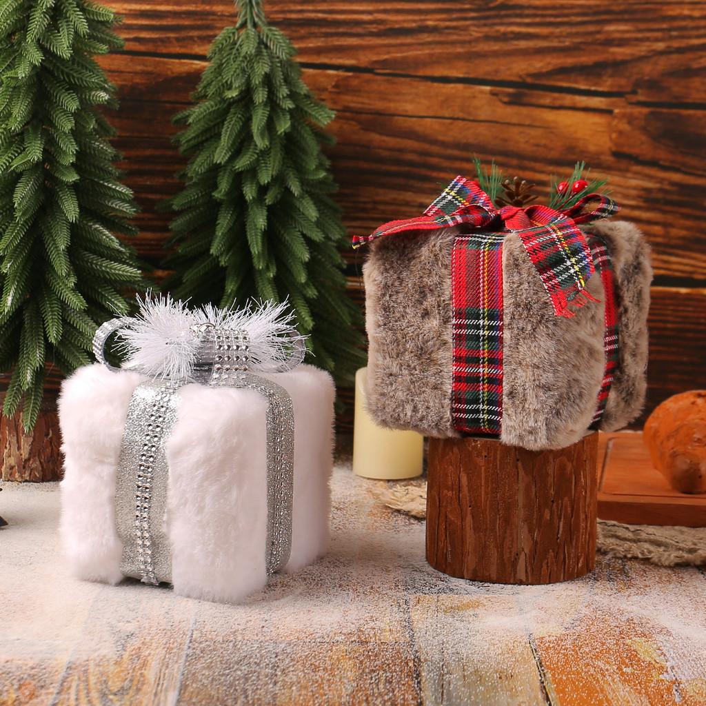 Christmas Plush Gift Box Toy Three Dimensional Christmas Tree Pendant Decoration