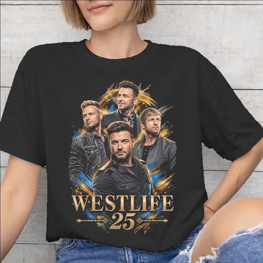 Westlife 25th Anniversary Tour 2026 Tee Shirt for Women Graphic Print T Shirts 100% Cotton Clothing