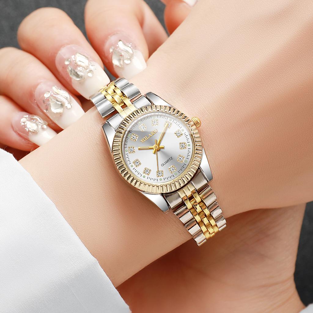 Fashion Rhinestone Women Quartz Watch Calendar Wristwatch Clock Gift Reloj Mujer