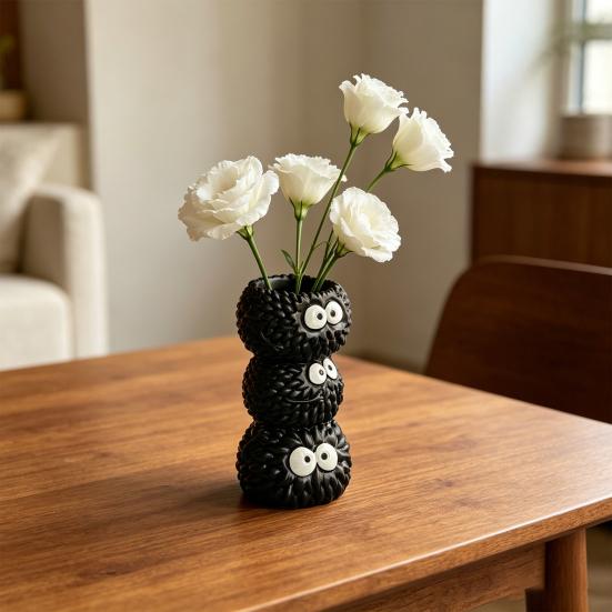 Cute Pet Shaped Flower Vase, Decorative Small Cat/Dog Resin Vase for Living Room, Bookshelf, Dining Table, Kitchen Decor