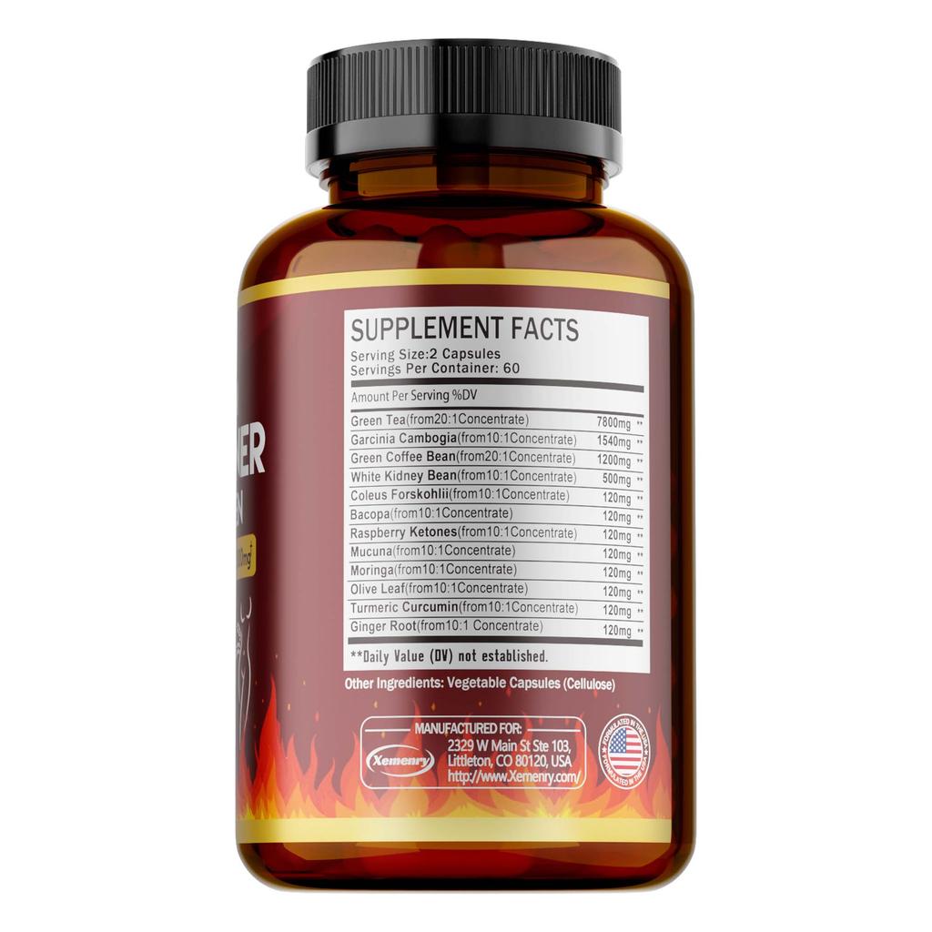 Premium Fat-Burning Capsules for Women - Contains Green Tea Extract - Carbohydrate Blocker - Weight Management Aid 120 Capsules
