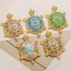 Unique  Turtles Pendant Stainless Steel Charm Colorful Resin Jewelry Accessories For Creative DIY Necklace Projects