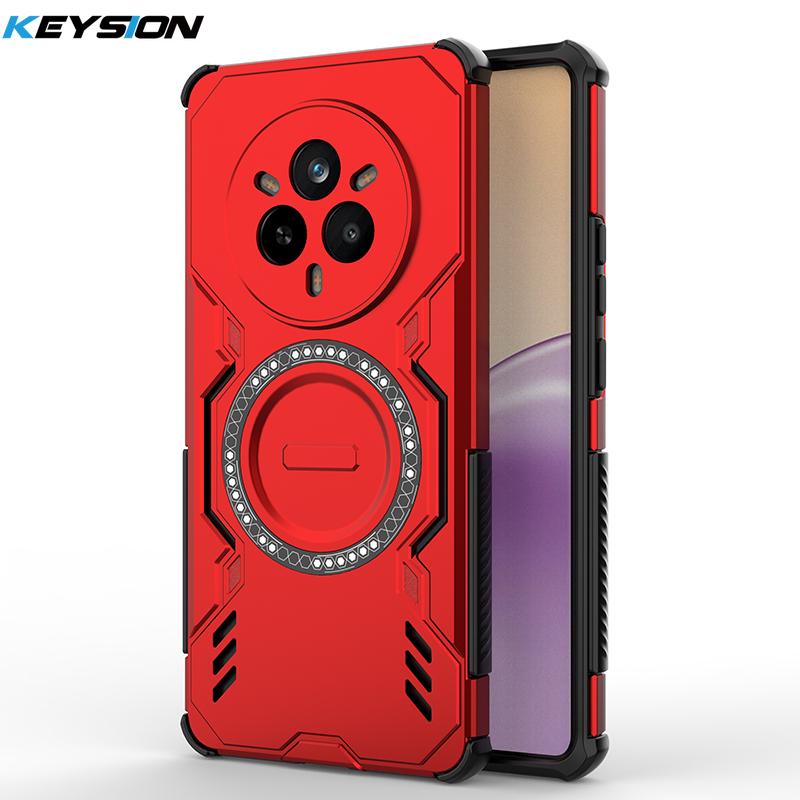 KEYSION Hollow Heat Dissipation Case for Realme 14 Pro+ 5G Magnetic Cooling Shockproof Phone Cover for OPPO Realme 14T 5G 14 5G