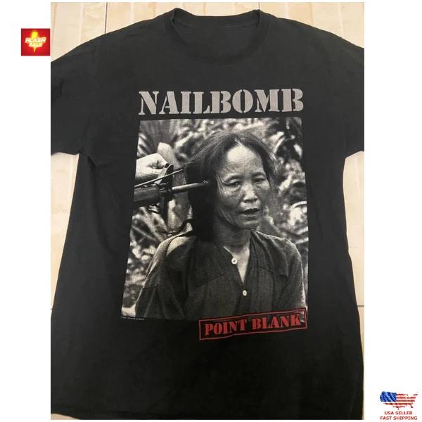 New Popular Nailbomb Band Black T-Shirt Cotton Full Size S-5XL 4XL