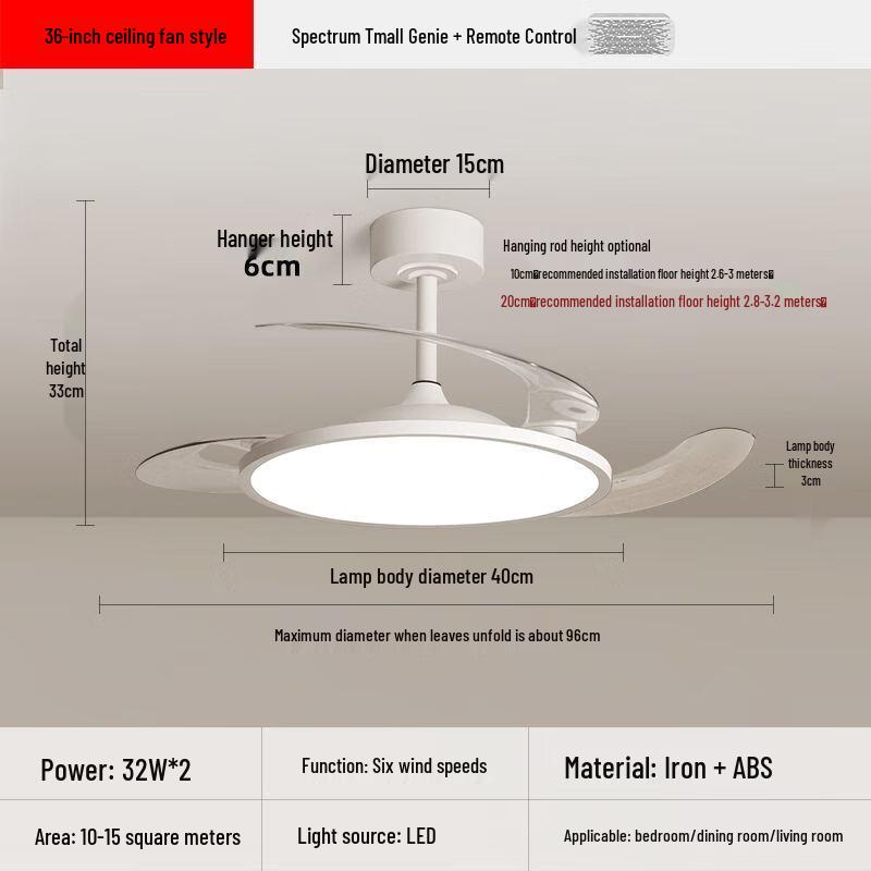 36-inch Ceiling Fan Light with Remote