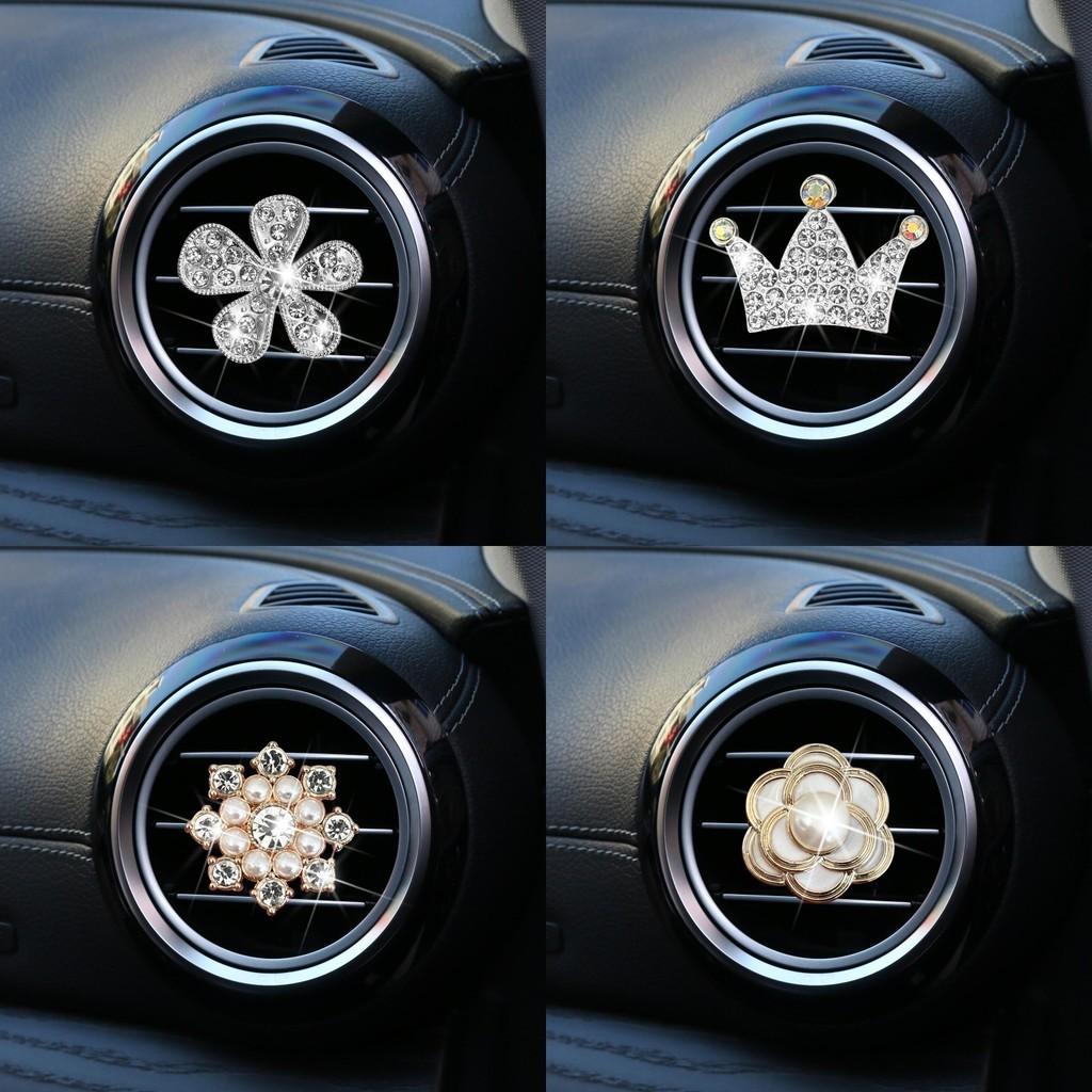 Couronne de Fleurs en Métal Clip de Décoration pour Bouche d'Aération de Voiture Clip Décoratif Unique pour Bouche d'Aération de Climatisation de Voiture Design Flocon de Neige Personnages)