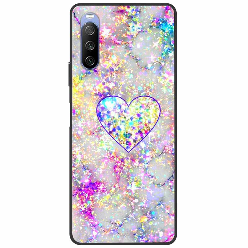 Soft Cover For Sony Xperia 10 III /5 III /1III Case Silicone Painted Marble Cat Funda Cover for Sony Xperia 1 II /10 II /5 Coque