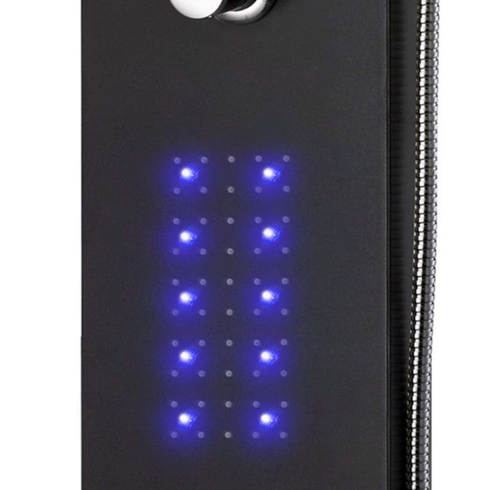 VidaXL Aluminium Shower Panel 20x44x130 Cm Black 142996