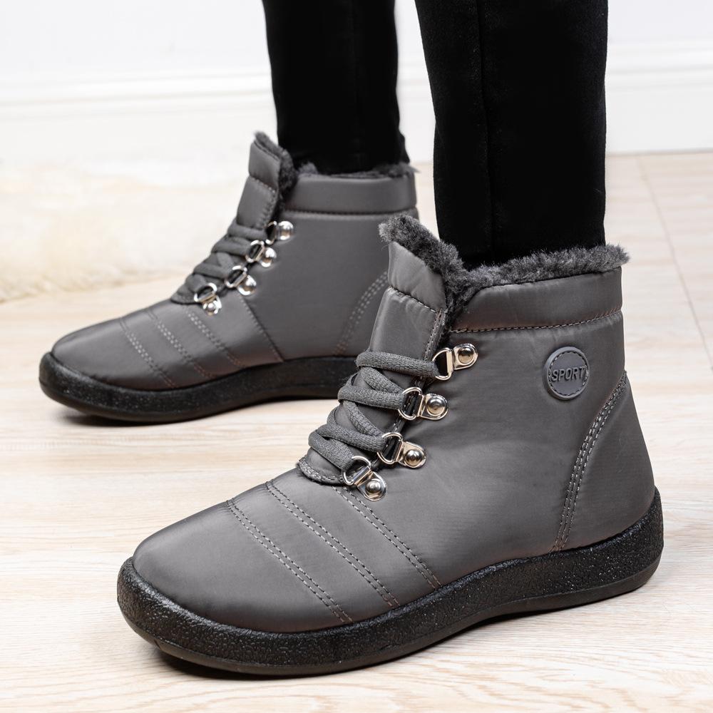 New Autumn and Winter Ladies Plus Velvet Sneakers Anti-slip Shock-absorbing Warm Shoes Waterproof and Warm Snow Shoes