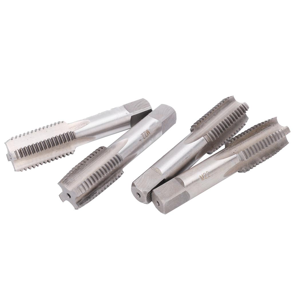4PCS M22 Alloy Tool Steel Straight Flute Metric Hand Tap Screw Thread Tapping Hand Tool