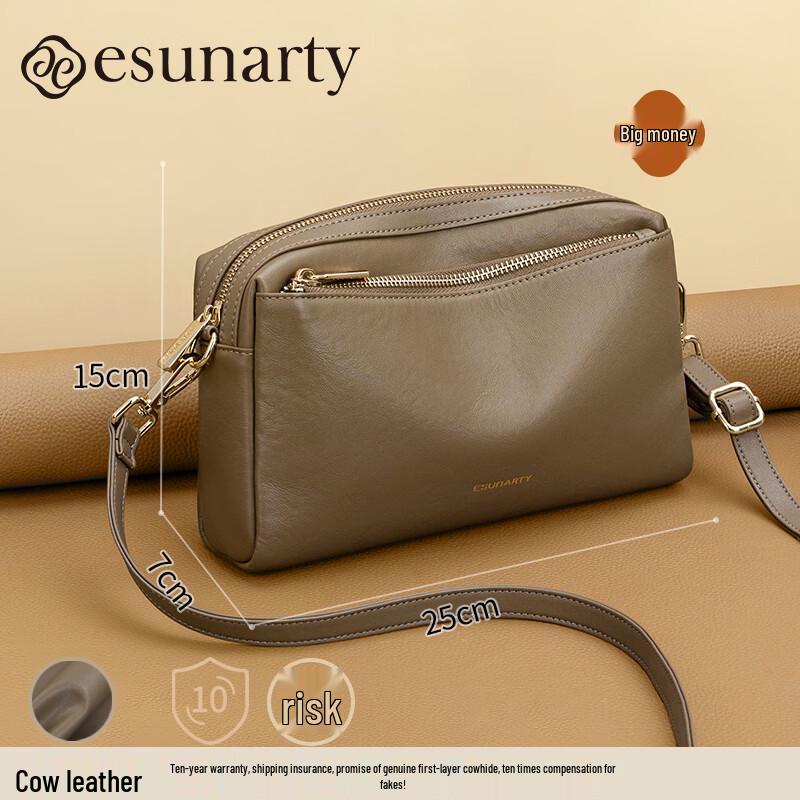 ESUNARTY Women s Soft Leather Crossbody Bag