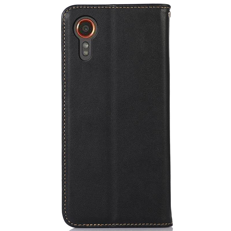 For Samsung Galaxy Xcover7 Genuine Cow Leather Case Phone Wallet Stand