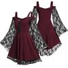 Women Gothic Cold Shoulder Long Sleeve Waist Tight Party Dress