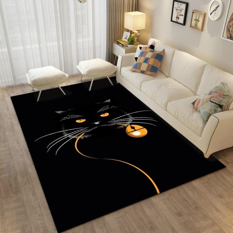 Cartoon Cute Cat Animals Carpets Rug for Living Room Bedroom Children's Room Decorative Floor Mat Kithen Bath Non-slip Area Rug