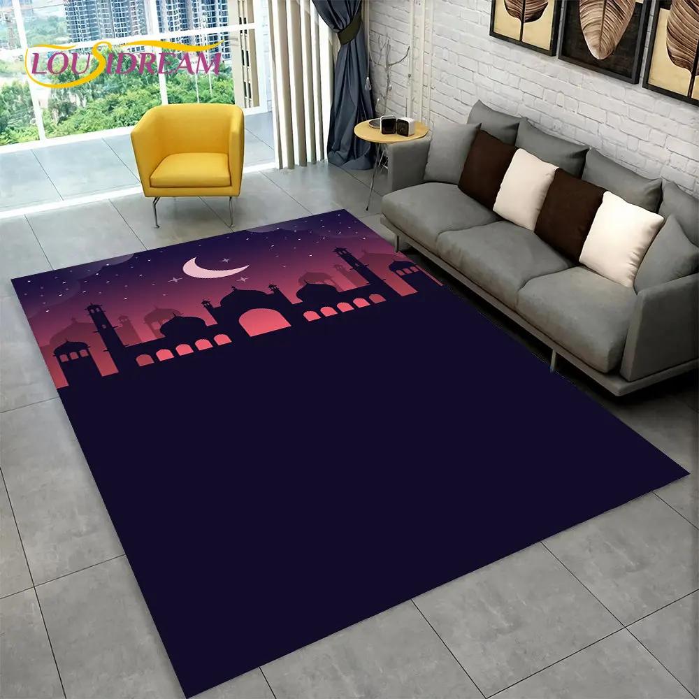Islam Muslim Portable Prayer Kneeling Poly Mats,Carpet Rug for Living Room Bedroom Sofa Mosque Decor,Waterproof PrayerFloor Mat