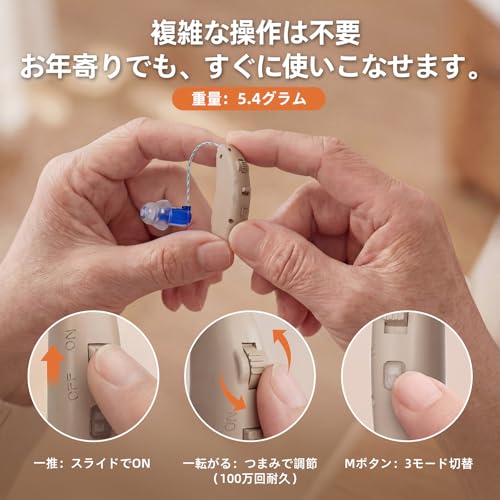 [Unovas] Ear-Hooked Hearing Amplifier, 2026 Model with Digital Chip and Stepless Volume Control, 360° Omnidirectional Sound Collection, 35x Amplificat