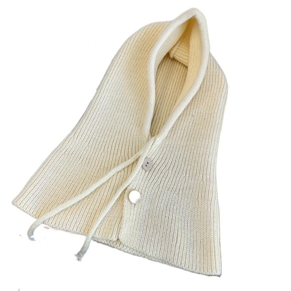 Drawstring Scarf Balaclava Hats Thicken Snood Collar Hood Comfortable Knitted Beanie Cap  Women&Men