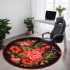 1pc Floral Bouquet Decorative Chair Carpet for Office, Round Non-Slip Durable Large Size Office Carpet, Suitable for Office, Beautiful Decoration