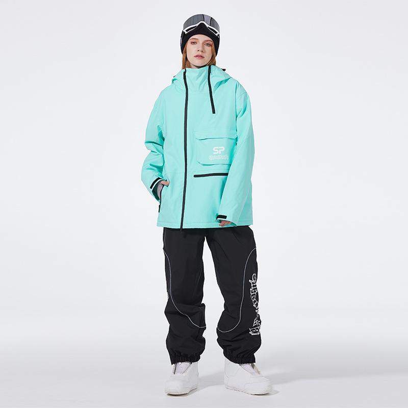 Herren- und Damen-Skianzug Outdoor Winter Warm Snowboardanzug Wasserdicht Winddicht Skijacke und Hose Set Übergröße Atmungsaktiv Isoliert Schneeanzug