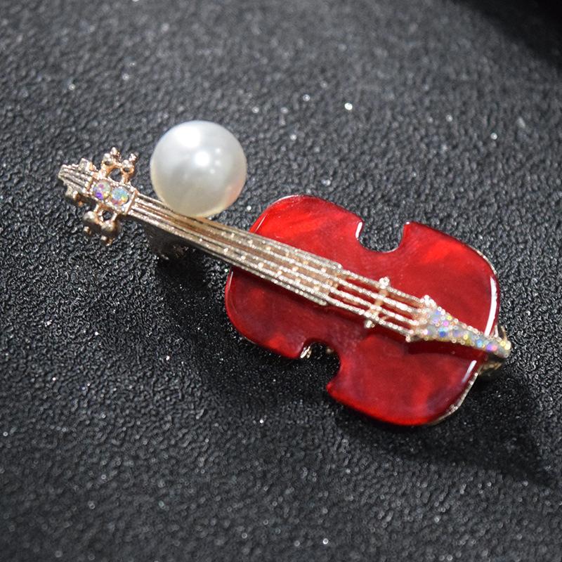 Europa und Die Vereinigten Staaten Mode Retro-Stil Geige Brosche Legierung Korsage Vielseitige Schalspange Kostümzubehör