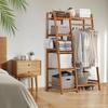 Floor Garment Rack Home Standing Clothes Shelf with Multi Layers Multi-Function Laundry Organizing Rack for Living Room Bedroom