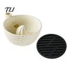 Stylish Kitchen Counter Accessories Berry Swirl Draining Bowl with Silicone Pad, Ceramic Retro Kiln Decorative for Tabletop Fired Colander,