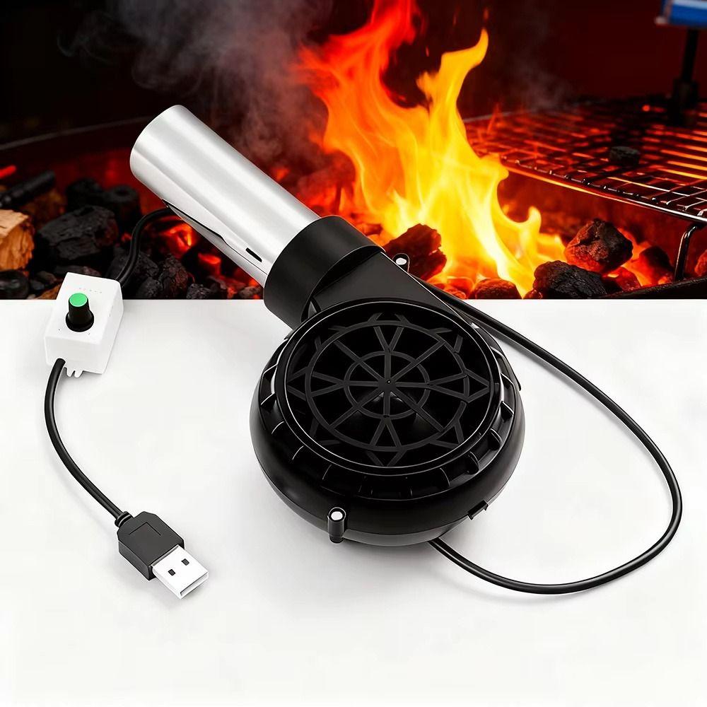 USB Power Supply Handheld Barbecue Fan Adjustable Speed BBQ Fan Barbecue Blower  Outdoor Grill