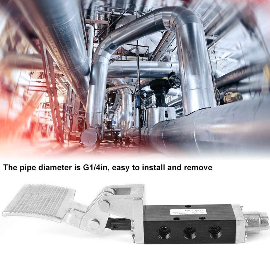 1/4inch Port Pneumatic Foot Pedal Valve 2 Position 5 Way Pneumatic Air Pedal Valve Foot Control Switches Enduring