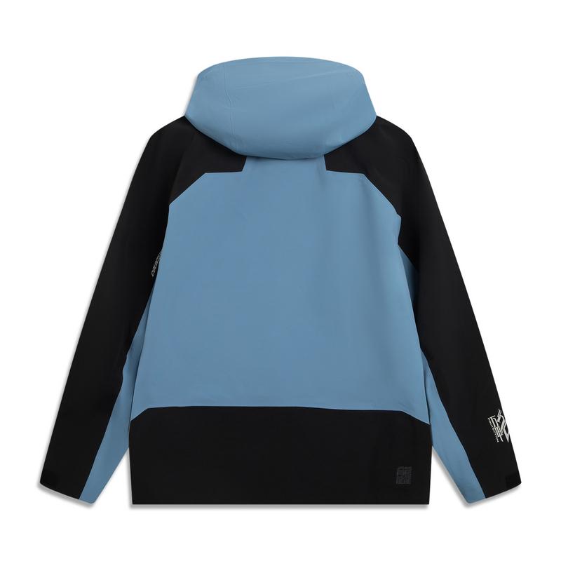 Li Ning Outdoor CF Tracing Windbreaker Jacken Herren Blau Mit Kapuze Moderat AEMV023-2