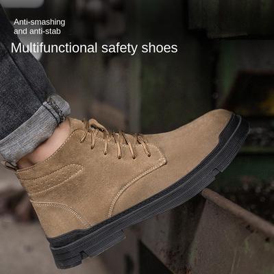 Anti-splash Scalding Welder Real Cowhide Labor Insurance Shoes Protective Shoes Steel Bag Head Anti-smashing Protective Shoes