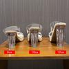 Summer One-Word With High-Heeled Slippers Waterproof Table Crystal Thick Heel Medium Heel Small Size Transparent Sandals Women