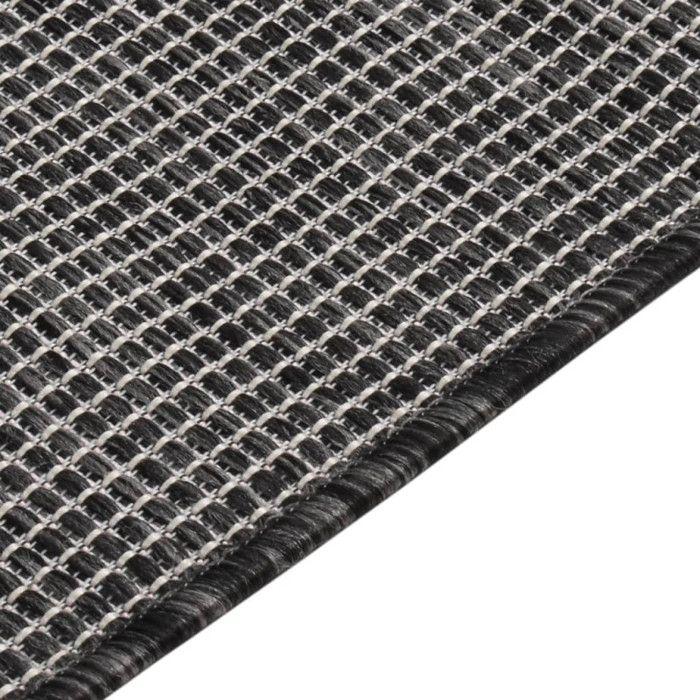 VidaXL Tapis à tissage plat d'extérieur 160x230 cm Gris