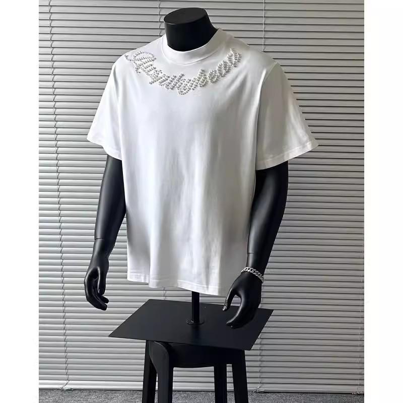 

Летняя мужская повседневная универсальная хлопковая футболка свободный модный мужской топ с круглым вырезом 3XL белый