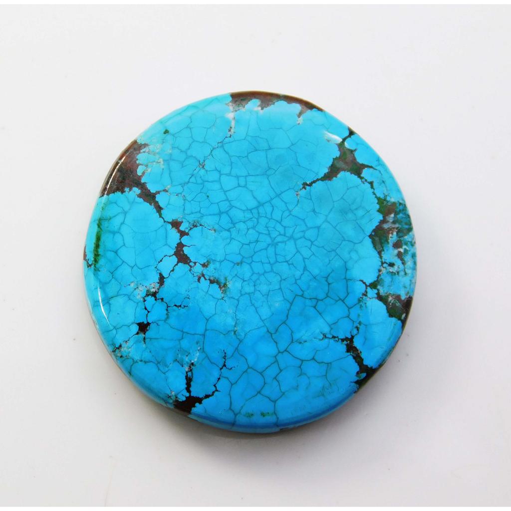 MAXICON 43 Quilates Turquesa Natural Cabochão Redondo 29x29mm Pedra Preciosa Solta CERTIFICADA